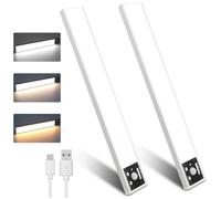Lampe de Placard LED Detecteur de Mouvement [40cm] - 500LM Haute Luminosité, USB-C 900mAh, 3 Modes, Surface Alu pour