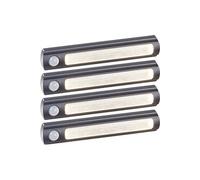 Lampe de placard sans fil à LED avec détecteur - 25 lm - Noir - x4