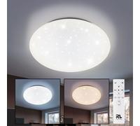 Trio-Leuchten Plafonnier LED Lukida R62961000 Blanc Effet étoile Dimmable Télécommande 18 W