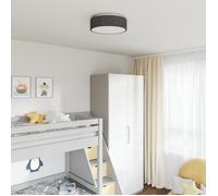 Lampe de plafond - Abat-jour étoilé - Noir - Ø 38 cm - E27 - Métal et Tissu