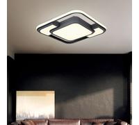 Plafonnier plafonnier lampe design salon lampe en métal, plastique, blanc graphite opale acrylique, 1x LED 30 watt 1100 lumen blanc chaud, LxlxH 42x42x10 cm
