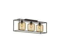 Lampe de plafond Lampe de salle à manger 3 flammes noir-or métal L 83 cm