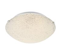 Lampe de plafond Lampe de salon Lampe de chambre à coucher Lampe de couloir, métal échantillon verre blanc satiné, 1x LED 8W 600Lm blanc chaud, DxH 25x9,5cm