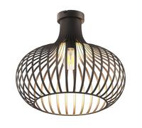 Lampe de plafond Lampe de table à manger industrielle Lampe de salon rouille, métal tressé, 1x E27, DxH 40x35 cm