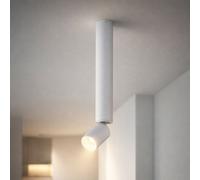 Plafonnier salon plafonnier lampe de chambre lampe de salle à manger, aluminium blanc, spot mobile, LED 8W 502Lm 3000K blanc chaud, H 38 cm
