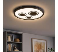 Lampe De Plafond LED Rétroéclairée Lampe De Chambre Ronde Noire D 42,3 Cm