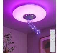 Trio-Leuchten Plafonnier Musica dimmable LED RGB Bluetooth haut-parleur Télécommande Ø41×8,5cm