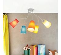 Lampe de plafond pour enfants multicolore en tissu flexible ajustable en orange jaune vert rouge bleu 5x E27 Lampe de chambre d'enfants plafond salon Lampe de plafond pour enfants intérieur
