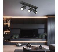Lampe De Plafond Réglable Grise 3 Flammes L 39 Cm