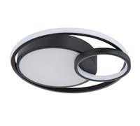 Lampe de plafond Ring LED Lampe de salon Plafonnier Design moderne, noir mat opal blanc, 1x LED 36W 1400Lm blanc chaud, LxlxH 40,5x39,5x10 cm