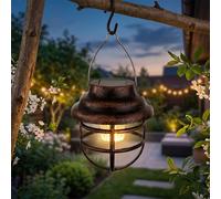 Lampe de plafond pendule extérieure solaire à LED rétro Cage Lanterne Jardin Patio Lumière Suspendue