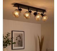 Lampe De Plafond Spot De Chambre En Verre Fumé Orientable