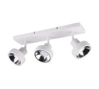 Lampe de plafond Spot Lampe de salon, 3 flammes Spots mobiles, métal blanc mat, 3x GU10 douilles, HxLxP 19x44x16cm