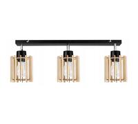 Lampe de Plafond Suspendue LED - Light Home - Timber 2357/3LP - Métal et Bois - Noir et Marron