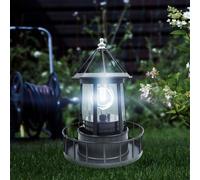 Lampe de poche solaire pour le jardin avec ampoule LED rotative, noire