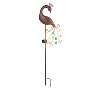 Lampe de prise de broche solaire à LED éclairage de lit de chemin de jardin lampe de paon bronze coloré