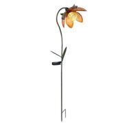 Lampe de prise solaire extérieure à LED fleur craquelée lampe à boule de verre projecteur de jardin or-vert piquet de terre