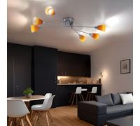 Lampe de projecteur de plafond à LED lampe jaune orange éclairant six flammes dans un ensemble comprenant des ampoules LED
