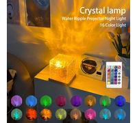 Lampe de projecteur de vagues d'océan, 16 couleurs à distance, Rechargeable, pour décoration de chambre à coucher, veilleuse à flamme rotative Round Type