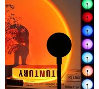 Lampe de projection de coucher de soleil - Veilleuse LED à changement de couleur alimentée par USB, 7 modes de respiration de couleurs, éclairage d'ambiance arc-en-ciel à 360°, convient pour la chambr
