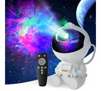 Lampe de projection de galaxie d'astronaute - Lumière de ciel étoilé et de nébuleuse, télécommande portable, alimentée par USB, gradable, changement de couleur, décoration de bureau, capteur infraroug