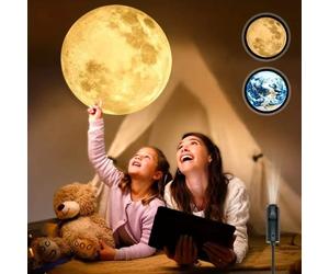 Lampe de projection led terre et lune