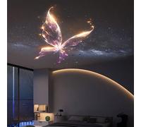 Lampe de projection USB à motif rêveur créatif, veilleuse d'ambiance LED transparente portable avec fonctions de projection de baleine, papillon, méduse et étoile de mer intégrées, convient à diverses