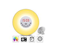 Lampe de réveil/chevet lumiere du jour, simulation d'aube / de crépuscule (10 intensités) radio fm