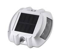 Lampe de Route à énergie Solaire en Aluminium de Coulée 6 LED Lampe de Marche de Route de Lumière de Voie D'allée Extérieure pour L'éclairage de la Route (rouge clignotant)