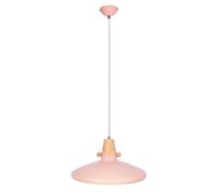 Lampe de salle à manger rose Lampe à suspendre rétro imitation bois rose, LED 7W 806Lm blanc chaud, DxH 35x150 cm