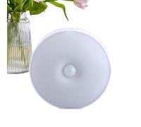 Lampe de salle de bain avec détecteur de mouvement - Lumière LED ronde | Veilleuse murale intelligente à coller | Lampe de placard à induction USB | Lampe d'entrée intelligente pour table de salle de