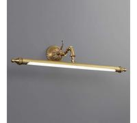 Lampe de salle de bain en laiton, lumière LED vintage avec tête de lampe pivotante, 3 températures de couleur, IP44 rétro miroir pour hôtel, restaurant, 56 cm/9 W
