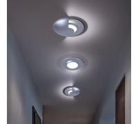 Spot à encastrer IP44 pour salle de bain Spot à encastrer Plafonnier chromé rond, alu mat, LED 3W blanc neutre, DxH 7x1 cm, 3 pièces