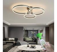 Lampe de Salon LED avec plafonnier télécommandé, éclairage de Plafond décoratif à 3 Anneaux pour Chambre à Coucher, Salle à Manger, d'étude (Blanc, 40 * 50 * 60 cm), Blanc, 30 * 40 * 50 cm