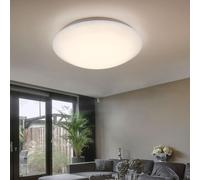 Lampe de Salon Plafonnier Suspension Couloir Métal Blanc Opale Rond LED