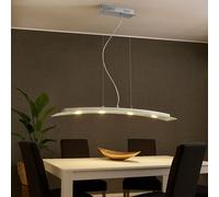 Lampe à suspendre Plafonnier, lampe de salle à manger, lampe de cuisine, lampe de salon, lampe de table, LED 20 watts 1600lm, verre chromé, 120 cm