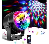Lampe de Scène Jeux de lumière Soirée Boule à Facette à Telécommande LED Disco Eclairage DJ spot Soirée Mini Projecteur Noël