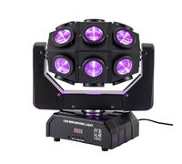 Lampe de scène LED Moving Head 180 W avec 18 perles LED 4 en 1 RGBW - Lumière disco DMX - 512 lumières DJ pour discothèques, fêtes d'anniversaire, bars