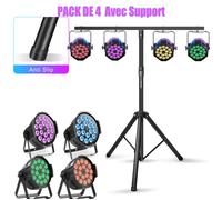Lampe de Scene - UKING 270W LED Noir Lumière de Scène pour DJ Party Disco - PACK DE 4 Avec Support