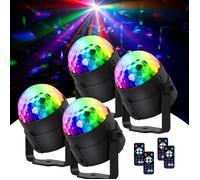 Lampe de Scène UKing Boule Disco 4 Pack - 7 couleurs Lumière Soirée Disco Projecteur Effet Spot Stade Télécommande pour Fête