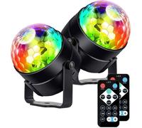 Lampe de Scène2 pièces,Jeux de lumière Soirée Boule à Facette à Télécommande LED Disco Eclairage DJ spot Soirée