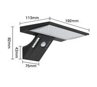 Lampe de Sécurité - FOLAYA - Détecteur de Mouvement - Solaire - Étanche - Noir