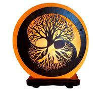 Lampe de Sel Himalaya ronde Arbre de Vie Yin-Yang