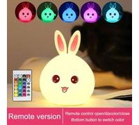 Lampe de silicone lapin mignon nuit colorée lampe chambre à coucher pour enfants cadeau de bébé G