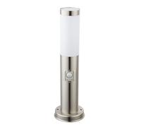 Lampe de socle Lampe d'extérieur Lampadaire Détecteur de mouvement Borne lumineuse en acier inoxydable, capteur réglable, LED 9W 810Lm blanc chaud, H 45 cm