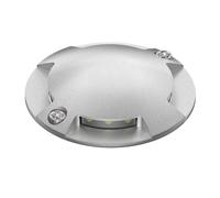 ledscom.de Lampe de sol LED, marquage de chemin BUNDA pour l'extérieur, IP67, 4-flamme, aluminium, rond, 70mm Ø, blanc froid