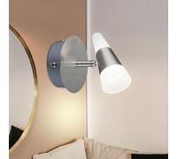 Lampe De Spot Applique Murale LED Satinée Nickel Mat Avec Tête Orientable
