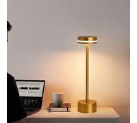 Lampe de table à intensité variable améliorée - Lampe de chevet tactile sans fil - Lampe de chevet à piles - Éclairage de chambre d'enfant - 3 couleurs réglables - Pour salon, chambre à coucher, bar -