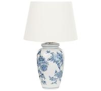 Lampe de Table à Poser en Porcelaine Blanc et Bleu Peint à la Main 55 cm Beluso