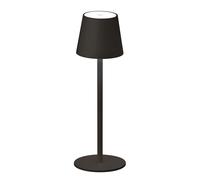 Lampe de table accu noir Lampe d'appoint Touchdimmer Lampe de chambre à coucher Lampe de chevet, métal, LED 2,5W 270Lm wamblanc, DxH 12x38 cm